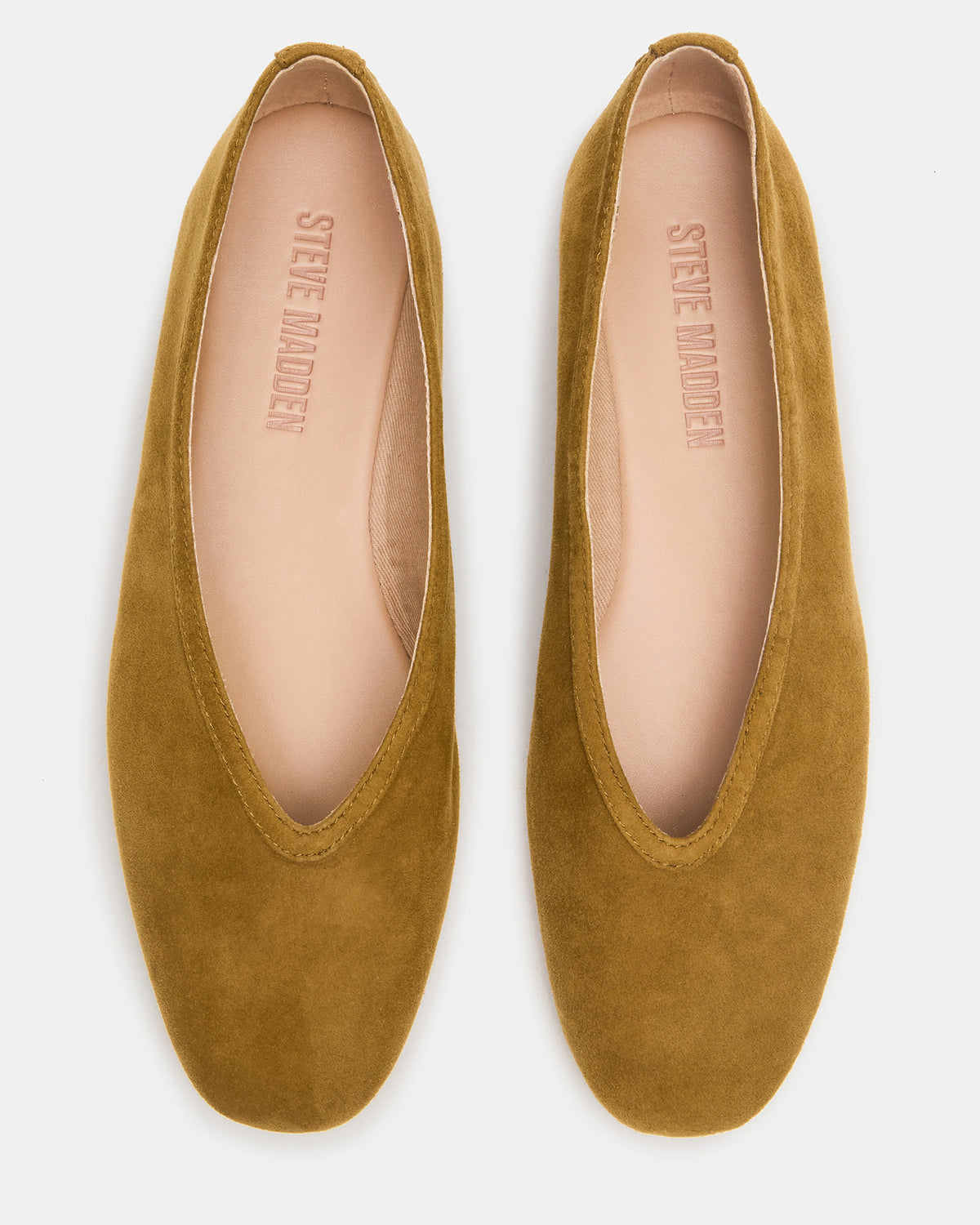 LENI Mustard Suede Square-Toe Ballet Women's Flat Steve Madden MUSTARD SUEDE