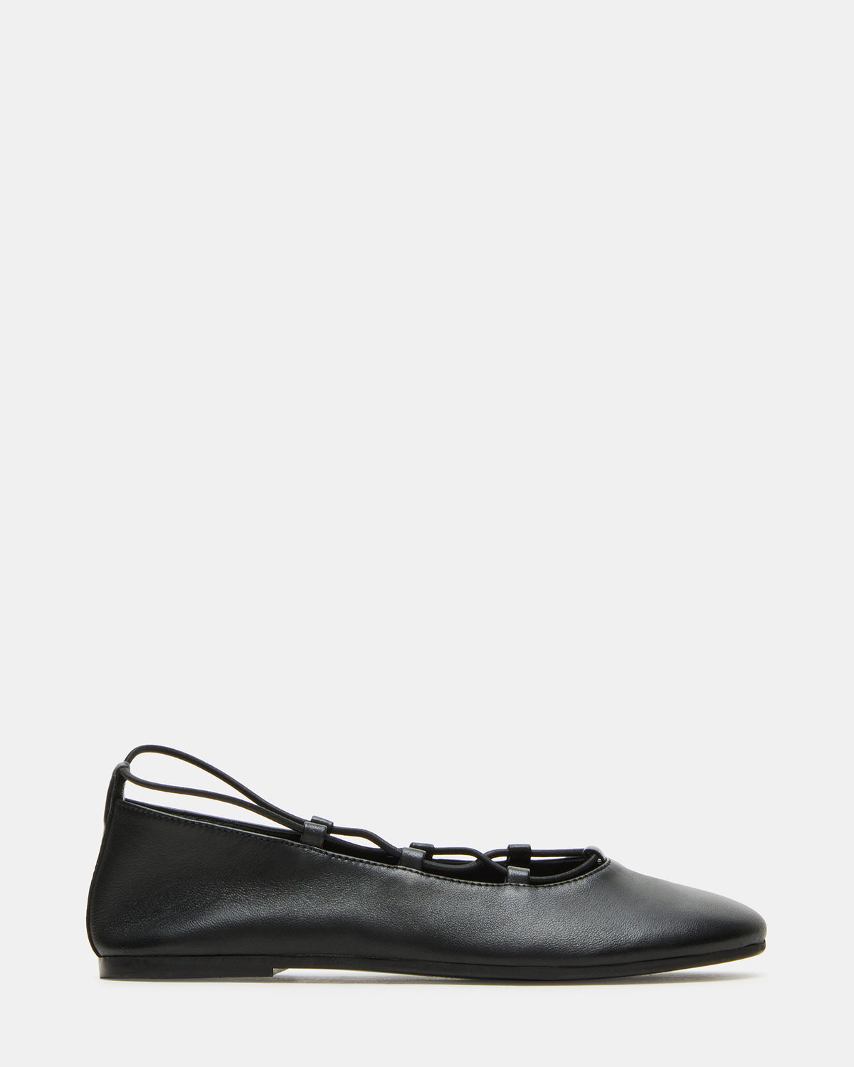 BOMBSHELL Black Leather Ballet Women's Flat Steve Madden BLACK LEATHER