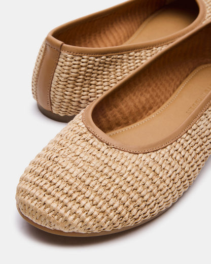 MERLOT Natural Raffia Ballet Women's Flat Steve Madden NATURAL RAFFIA