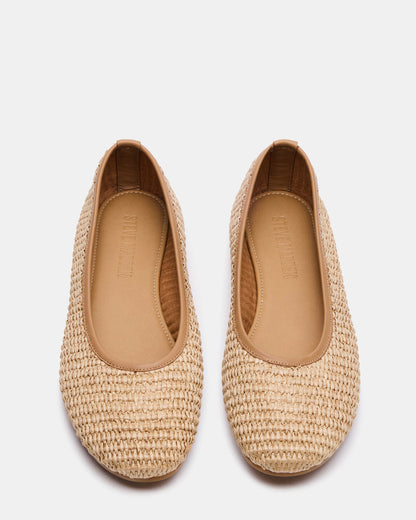 MERLOT Natural Raffia Ballet Women's Flat Steve Madden NATURAL RAFFIA