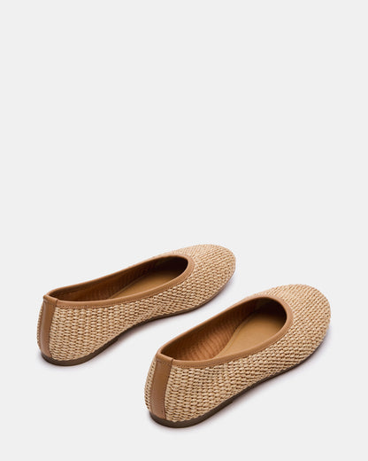 MERLOT Natural Raffia Ballet Women's Flat Steve Madden NATURAL RAFFIA