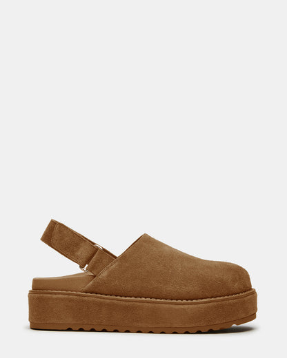 MELLOW Cognac Suede Women's Slingback Platform Clog Steve Madden COGNAC SUEDE