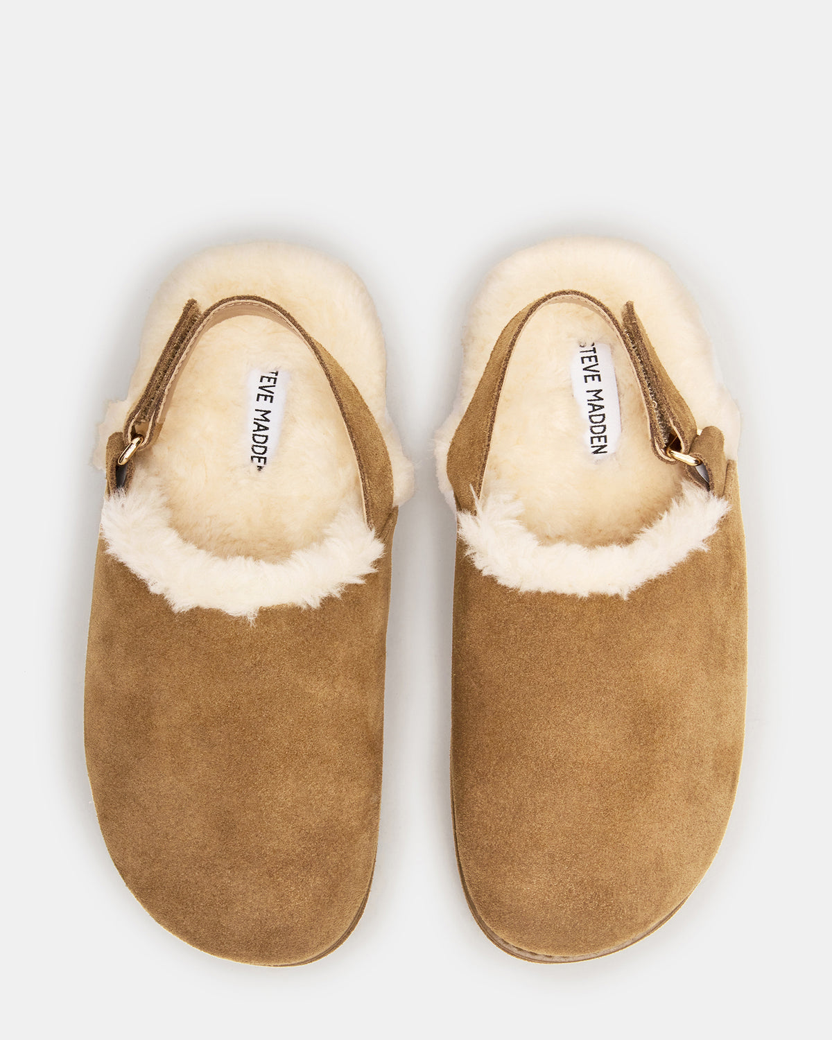 MELLOW Faux Fur Cognac Suede Women's Slingback Platform Clog Steve Madden COGNAC SUEDE