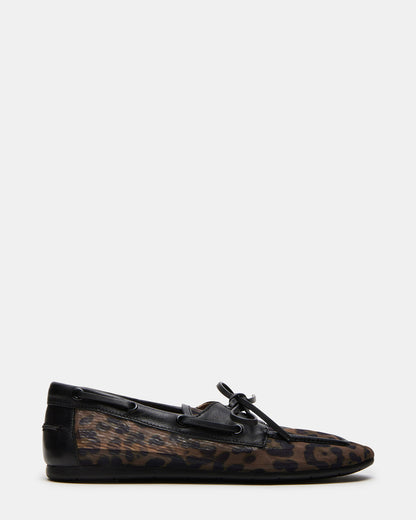 SAG Black/Leopard Women's Boat Shoe Steve Madden BLACK LEOPARD