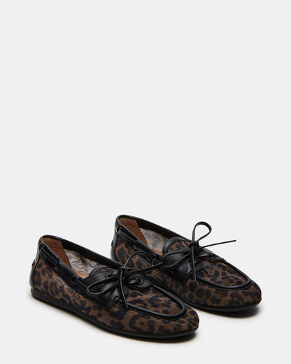 SAG Black/Leopard Women's Boat Shoe Steve Madden BLACK LEOPARD