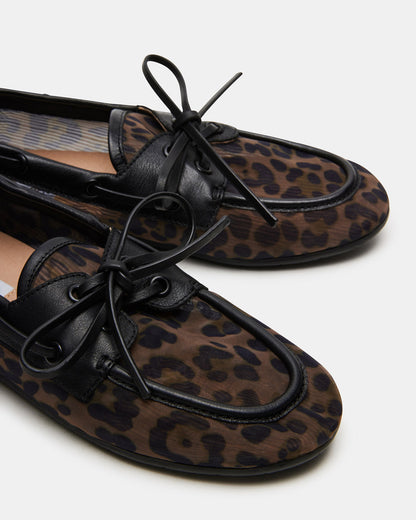 SAG Black/Leopard Women's Boat Shoe Steve Madden BLACK LEOPARD