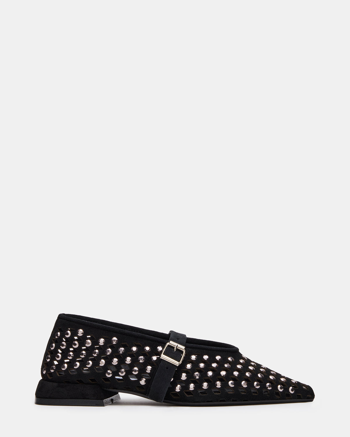 NICO Black Suede Women's Pointed-Toe Mary Jane Flat Steve Madden BLACK SUEDE