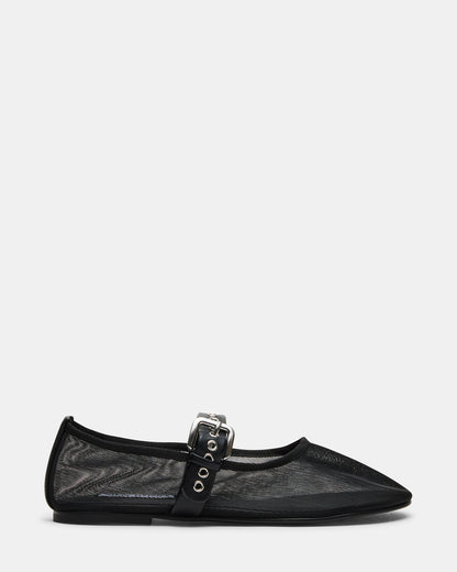 MITSY Black/Black Mary Jane Mesh Ballet Women's Flat Steve Madden BLACK/BLACK