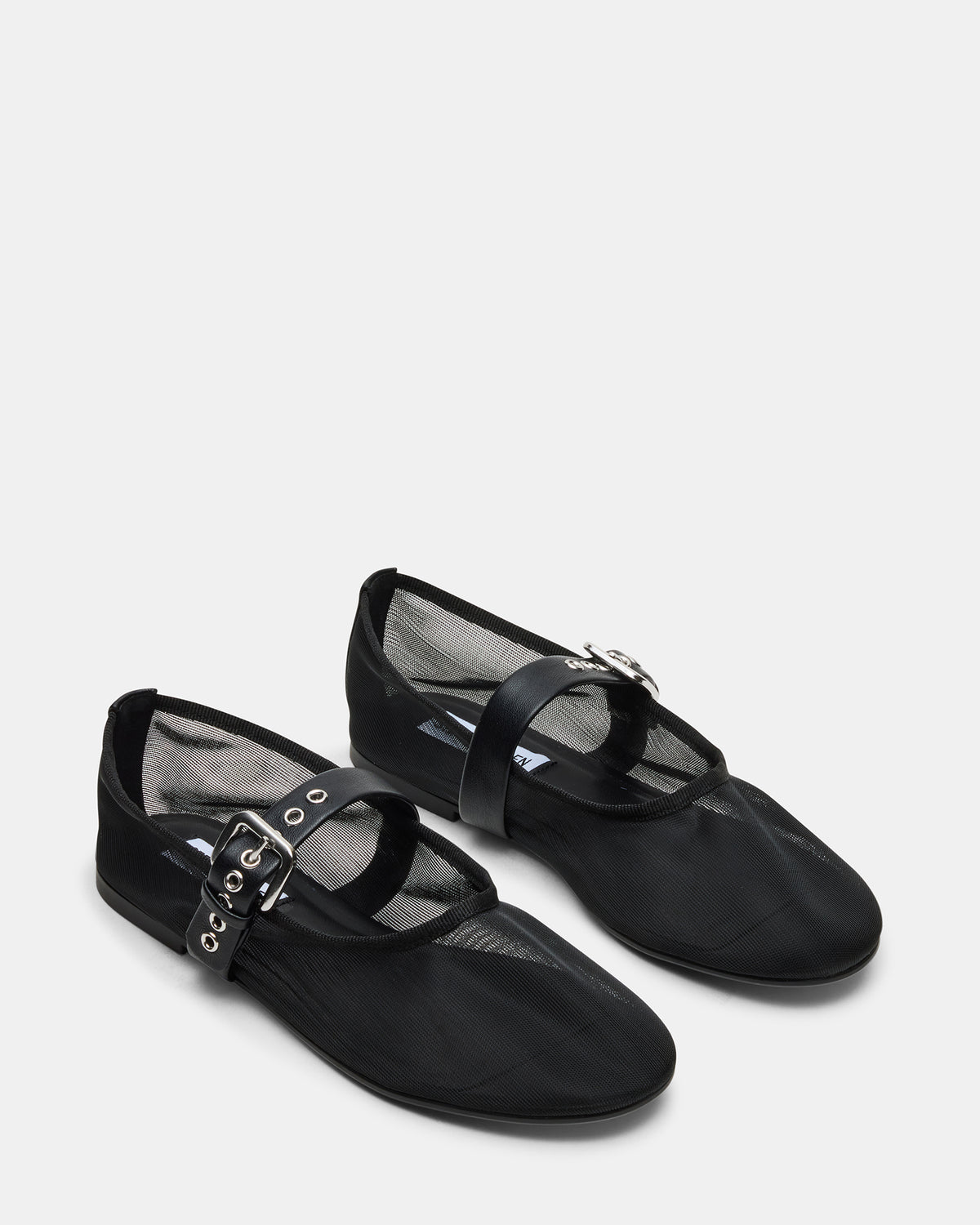 MITSY Black/Black Mary Jane Mesh Ballet Women's Flat Steve Madden BLACK/BLACK
