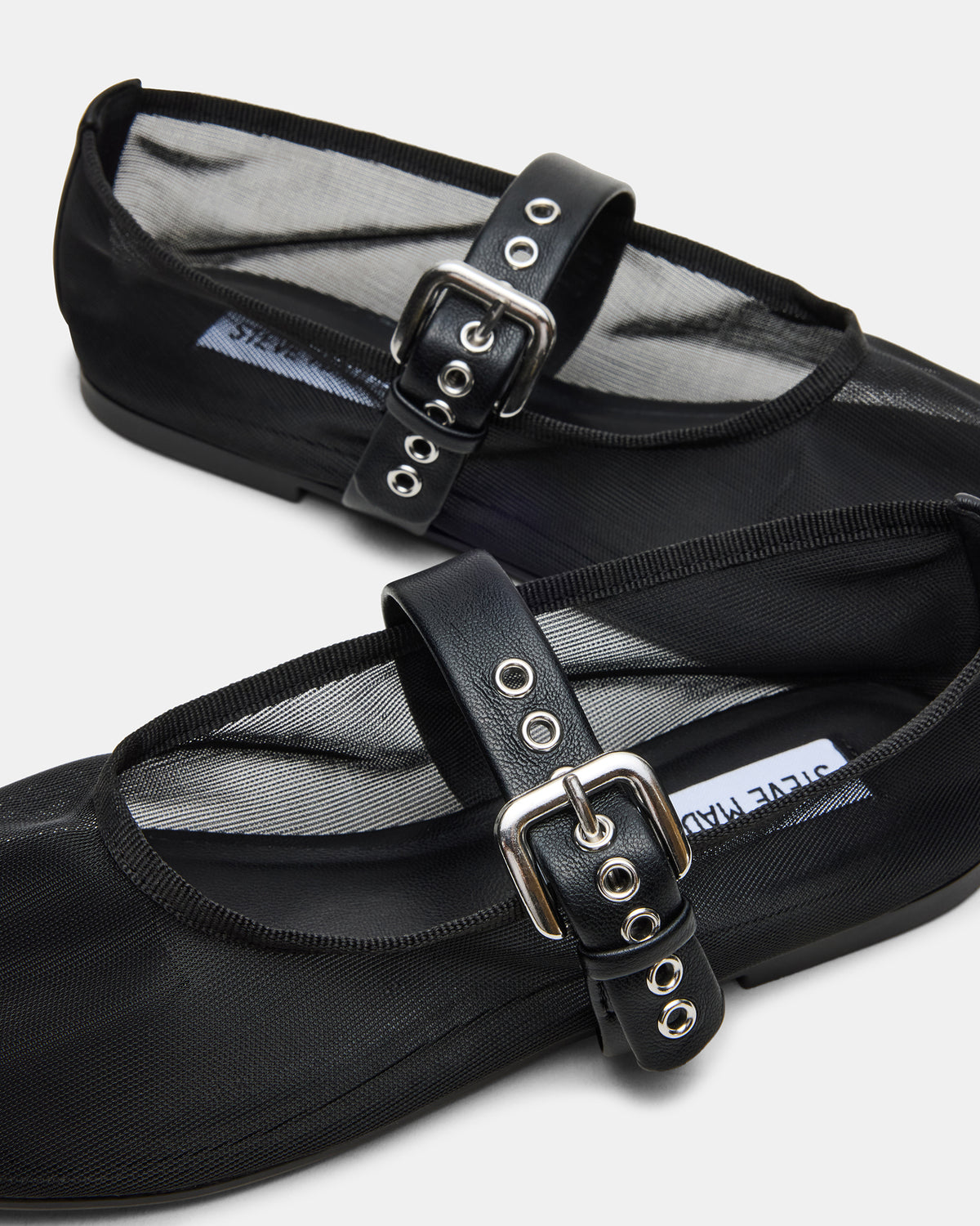 MITSY Black/Black Mary Jane Mesh Ballet Women's Flat Steve Madden BLACK/BLACK