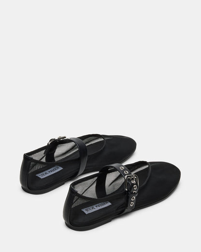 MITSY Black/Black Mary Jane Mesh Ballet Women's Flat Steve Madden BLACK/BLACK