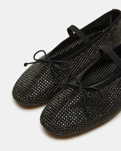 DELARA Rhinestones Black Multi Mary Jane Ballet Women's Flat Steve Madden BLACK MULTI