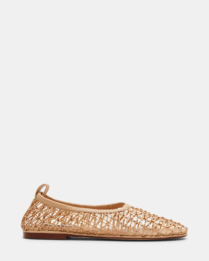 AMBROSIA Tan Women's Net Caged Ballet Flat Steve Madden TAN