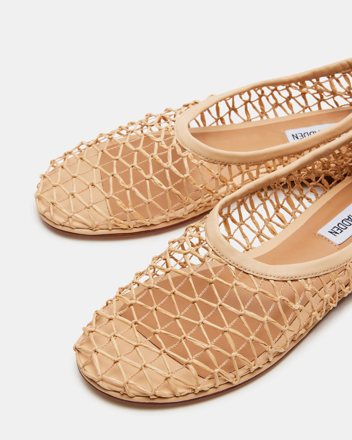 AMBROSIA Tan Women's Net Caged Ballet Flat Steve Madden TAN