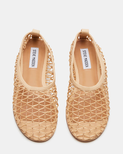 AMBROSIA Tan Women's Net Caged Ballet Flat Steve Madden TAN