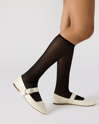 JENNI Bone Leather Women's Square-Toe Mary Jane Ballet Flat Steve Madden BONE LEATHER