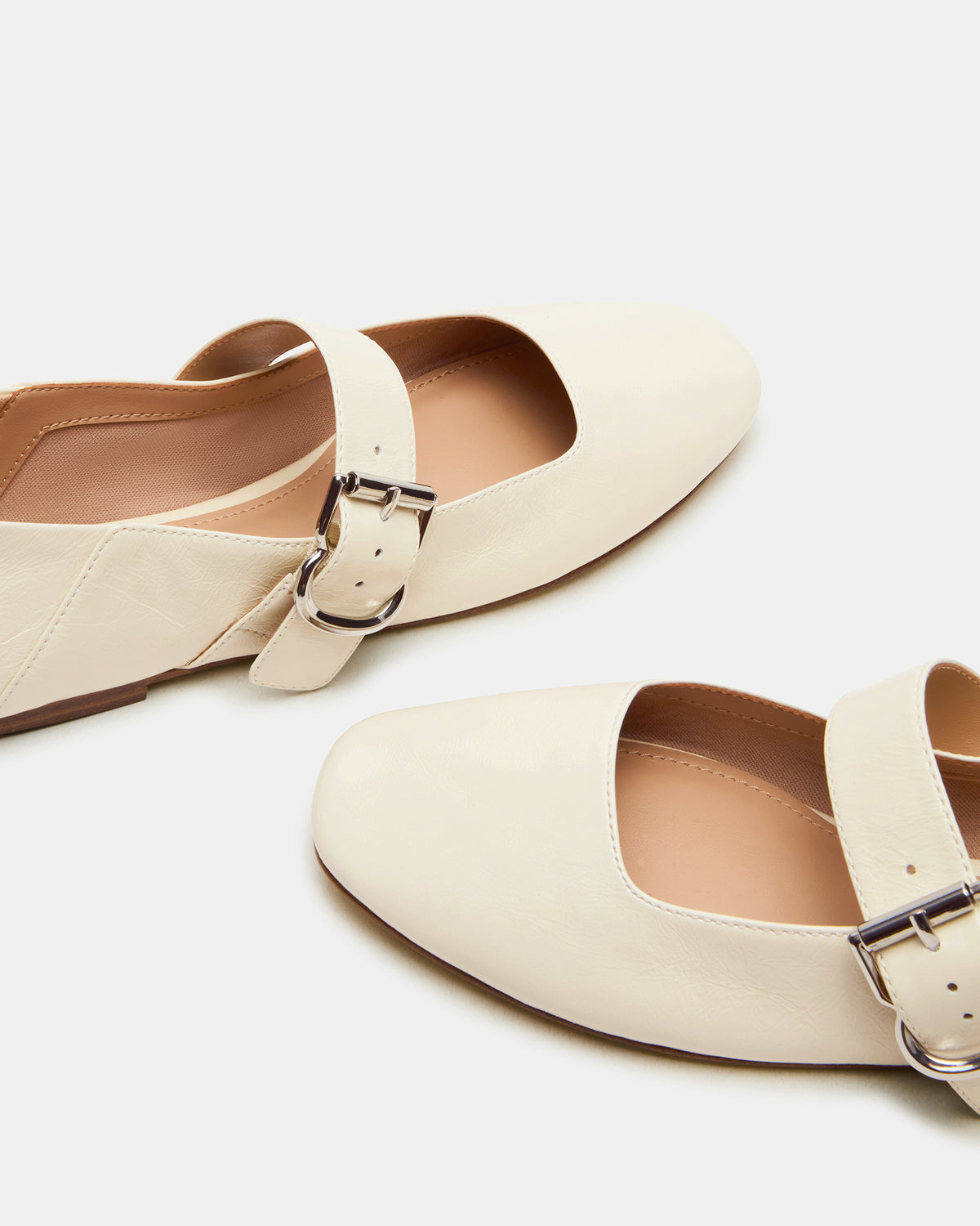 JENNI Bone Leather Women's Square-Toe Mary Jane Ballet Flat Steve Madden BONE LEATHER