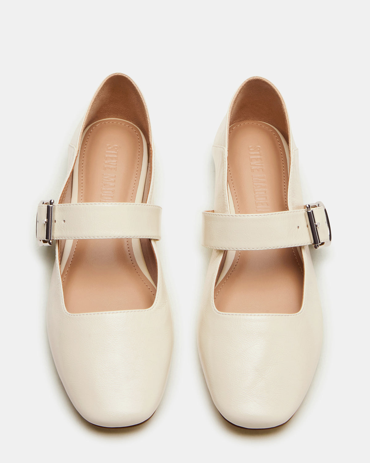 JENNI Bone Leather Women's Square-Toe Mary Jane Ballet Flat Steve Madden BONE LEATHER