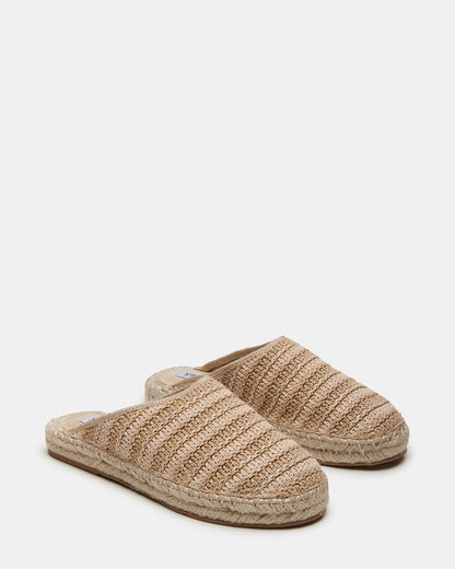 GILLIGAN Raffia Espadrille Mule Flat | Women's Flats Steve Madden RAFFIA
