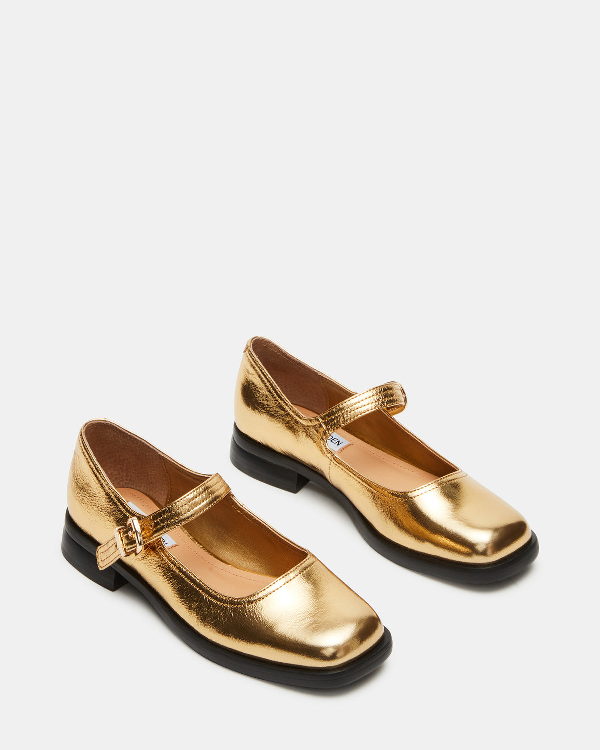 DELANCY Gold Leather Women's Mary Jane Flats Steve Madden GOLD LEATHER