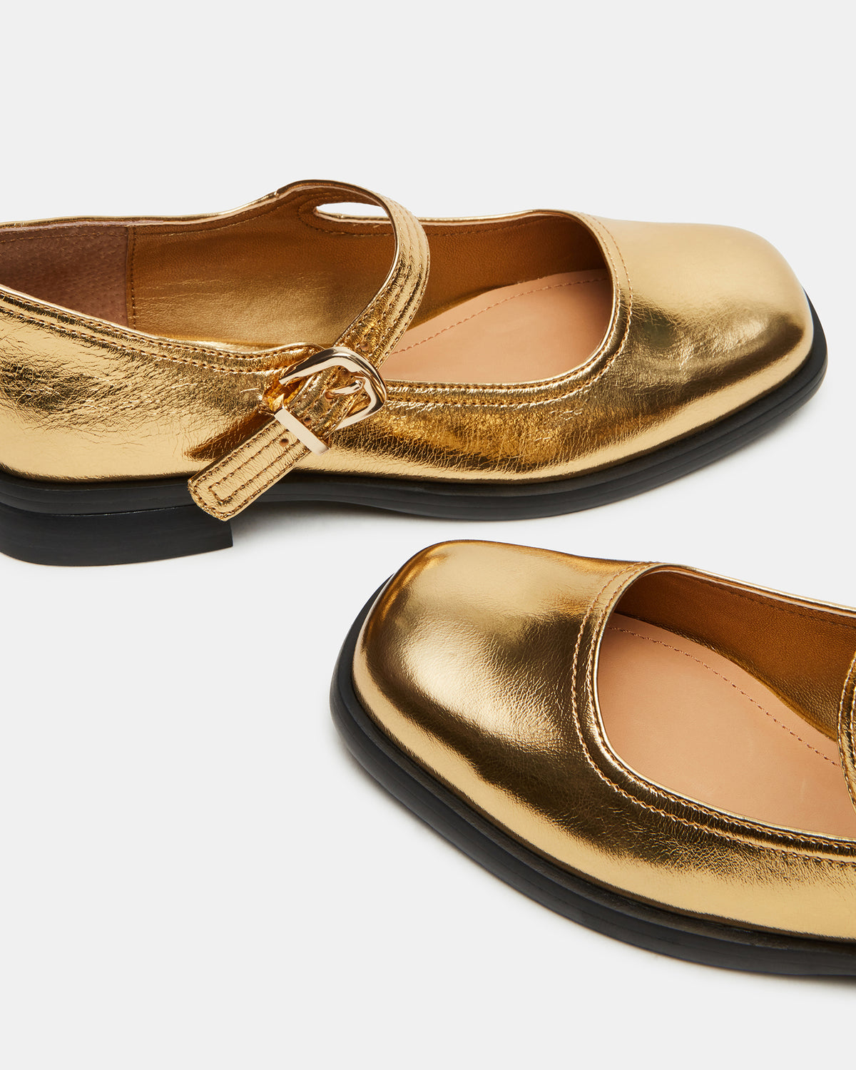 DELANCY Gold Leather Women's Mary Jane Flats Steve Madden GOLD LEATHER