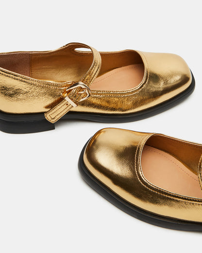 DELANCY Gold Leather Women's Mary Jane Flats Steve Madden GOLD LEATHER