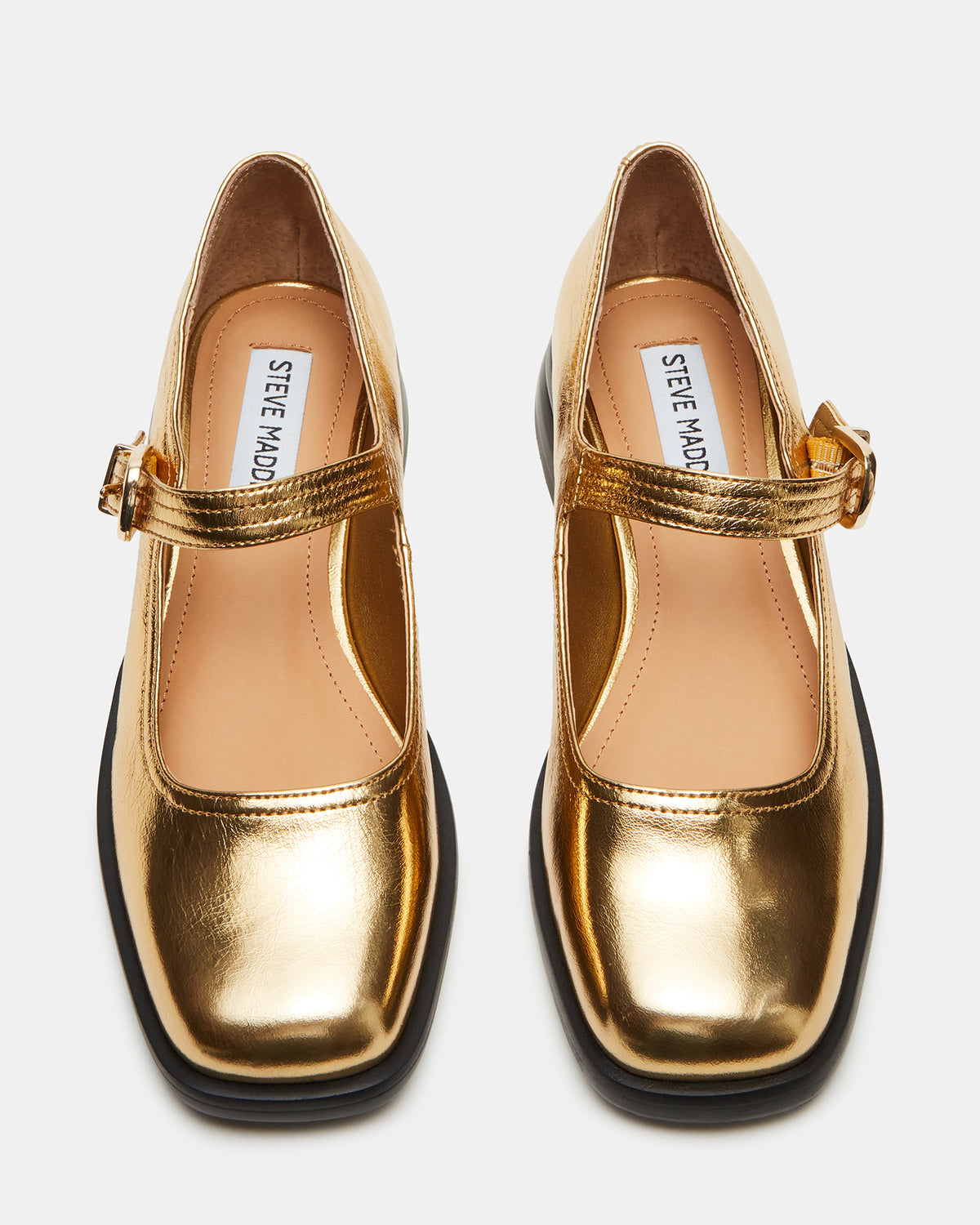 DELANCY Gold Leather Women's Mary Jane Flats Steve Madden GOLD LEATHER