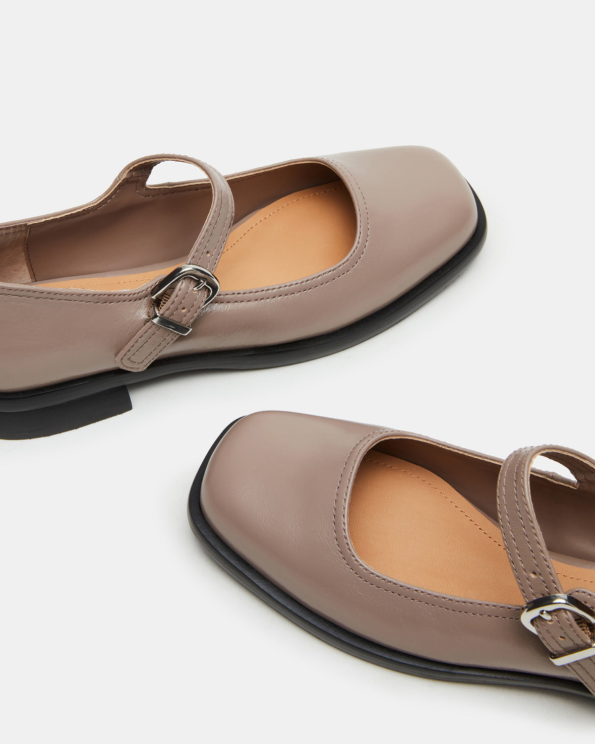 DELANCY Taupe Leather Women's Mary Jane Flats Steve Madden TAUPE LEATHER