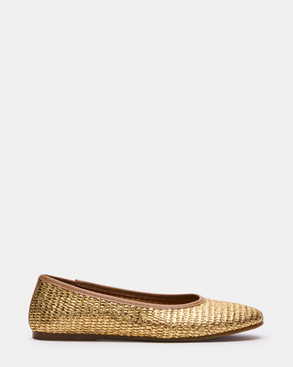 MERLOT Gold Raffia Ballet Women's Flat Steve Madden GOLD RAFFIA