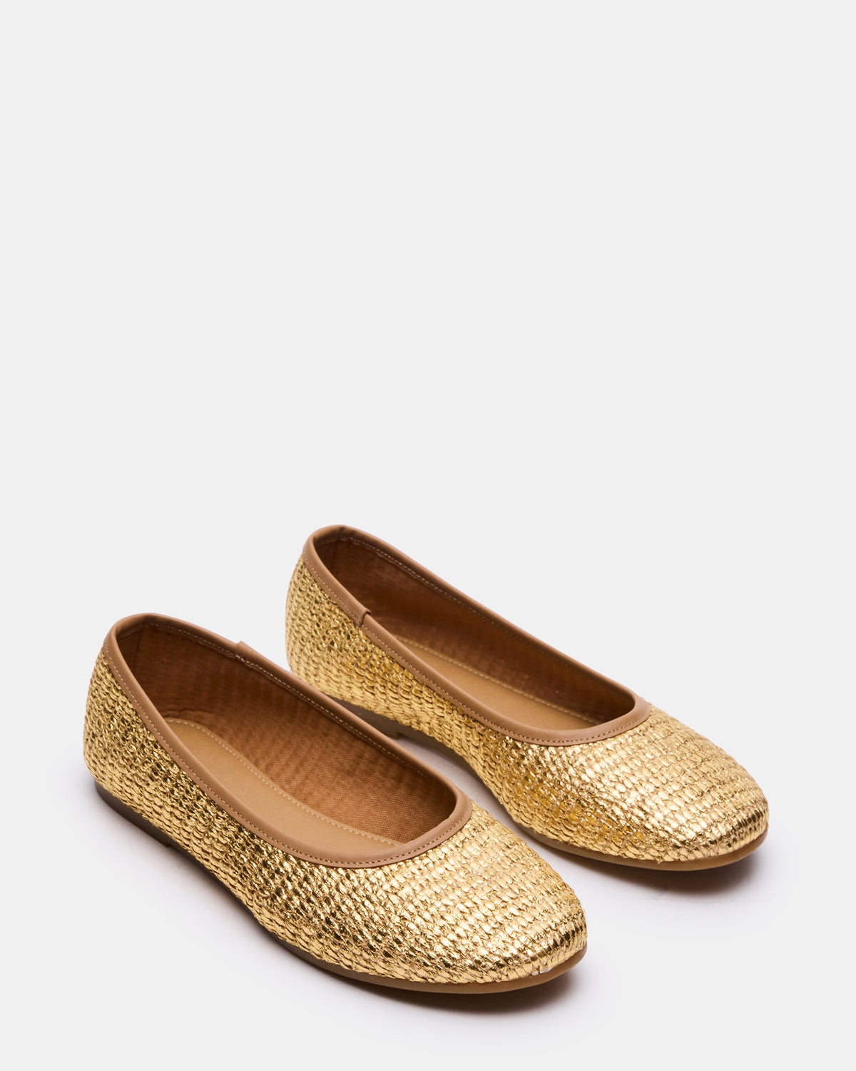 MERLOT Gold Raffia Ballet Women's Flat Steve Madden GOLD RAFFIA