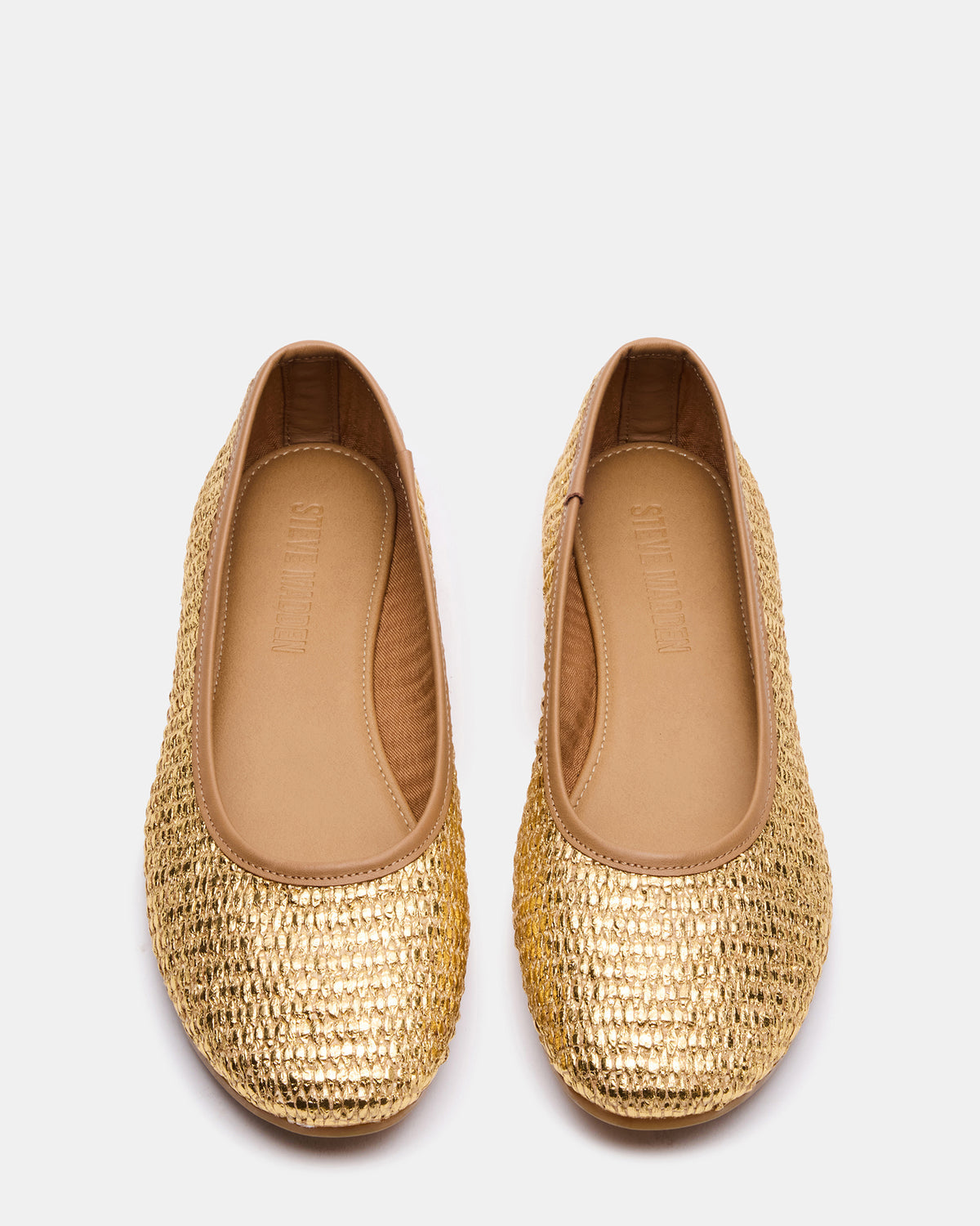 MERLOT Gold Raffia Ballet Women's Flat Steve Madden GOLD RAFFIA