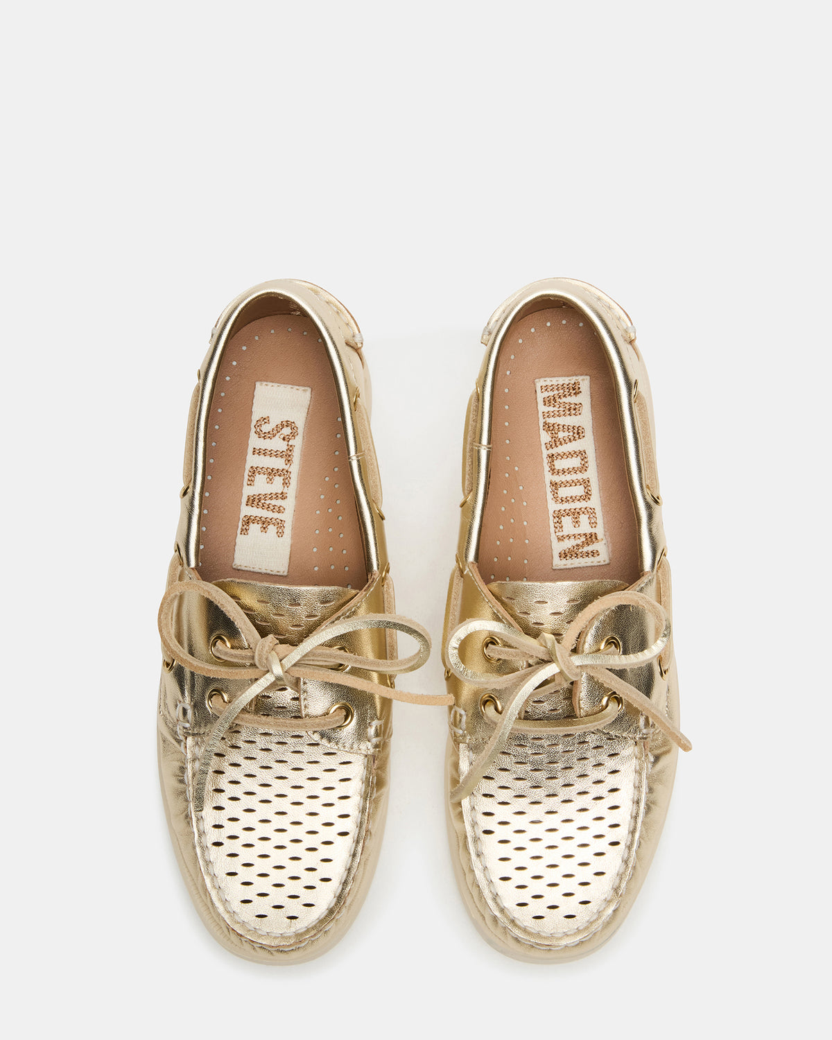 SAIL Gold Leather Flat Loafer | Women's Loafers Steve Madden GOLD LEATHER