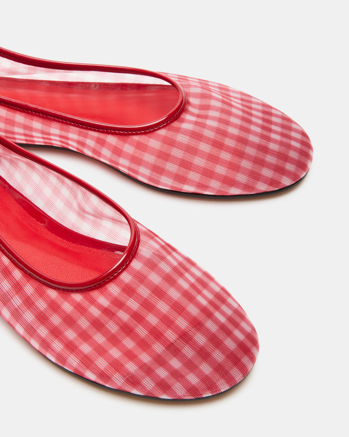 MEADOW Red Gingham Mesh Women's Ballet Flats Steve Madden RED GINGHAM