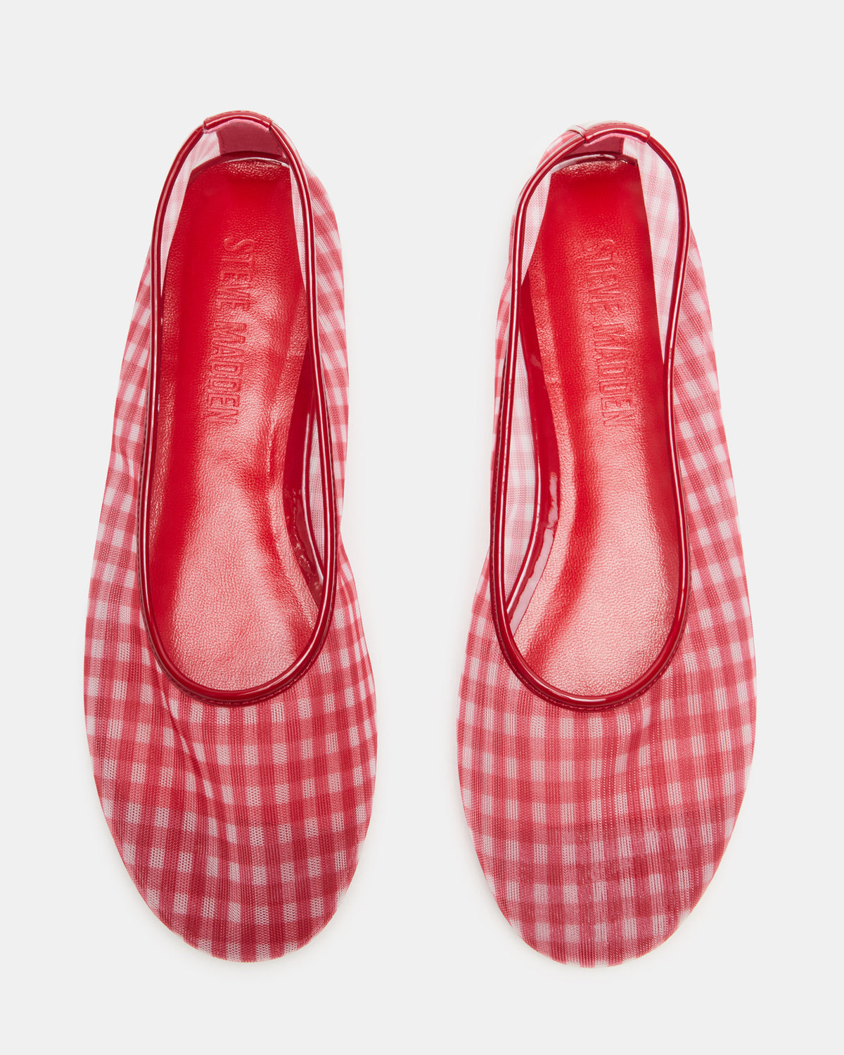 MEADOW Red Gingham Mesh Women's Ballet Flats Steve Madden RED GINGHAM