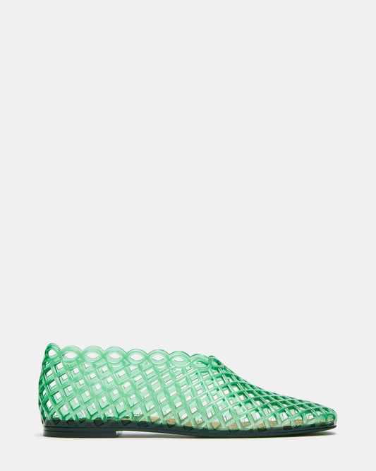 GROVE Green Square-Toe Jelly Women's Flat Steve Madden GREEN