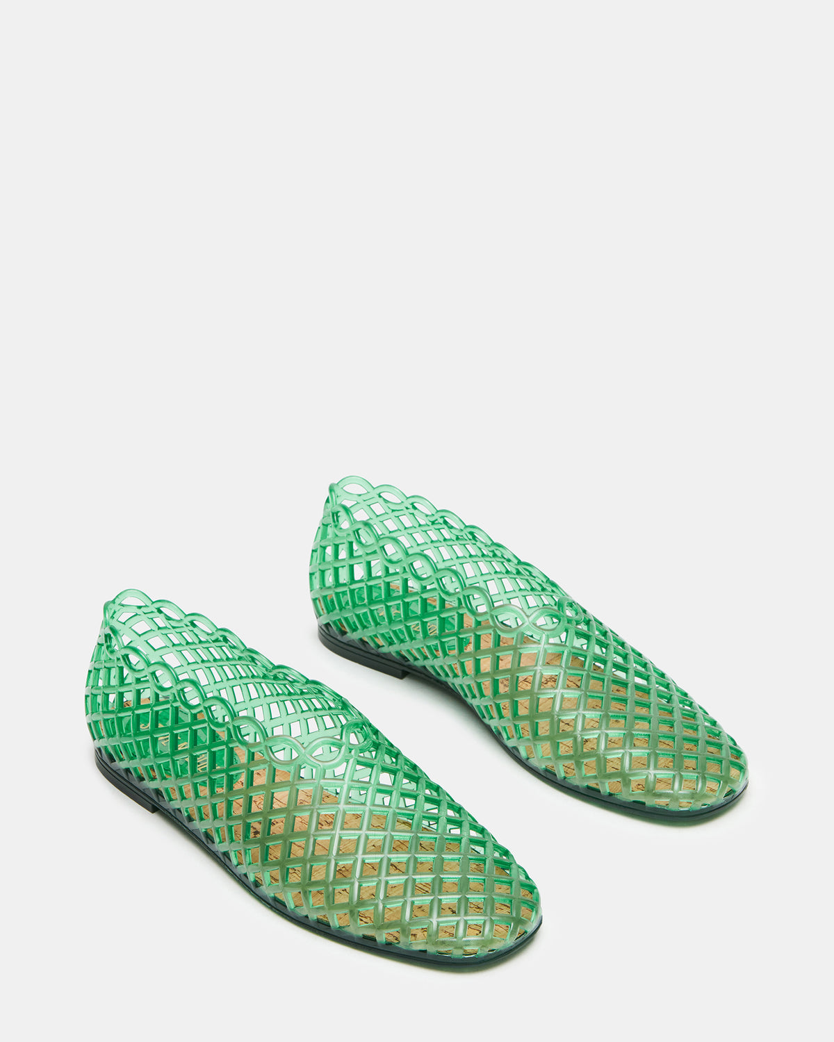 GROVE Green Square-Toe Jelly Women's Flat Steve Madden GREEN