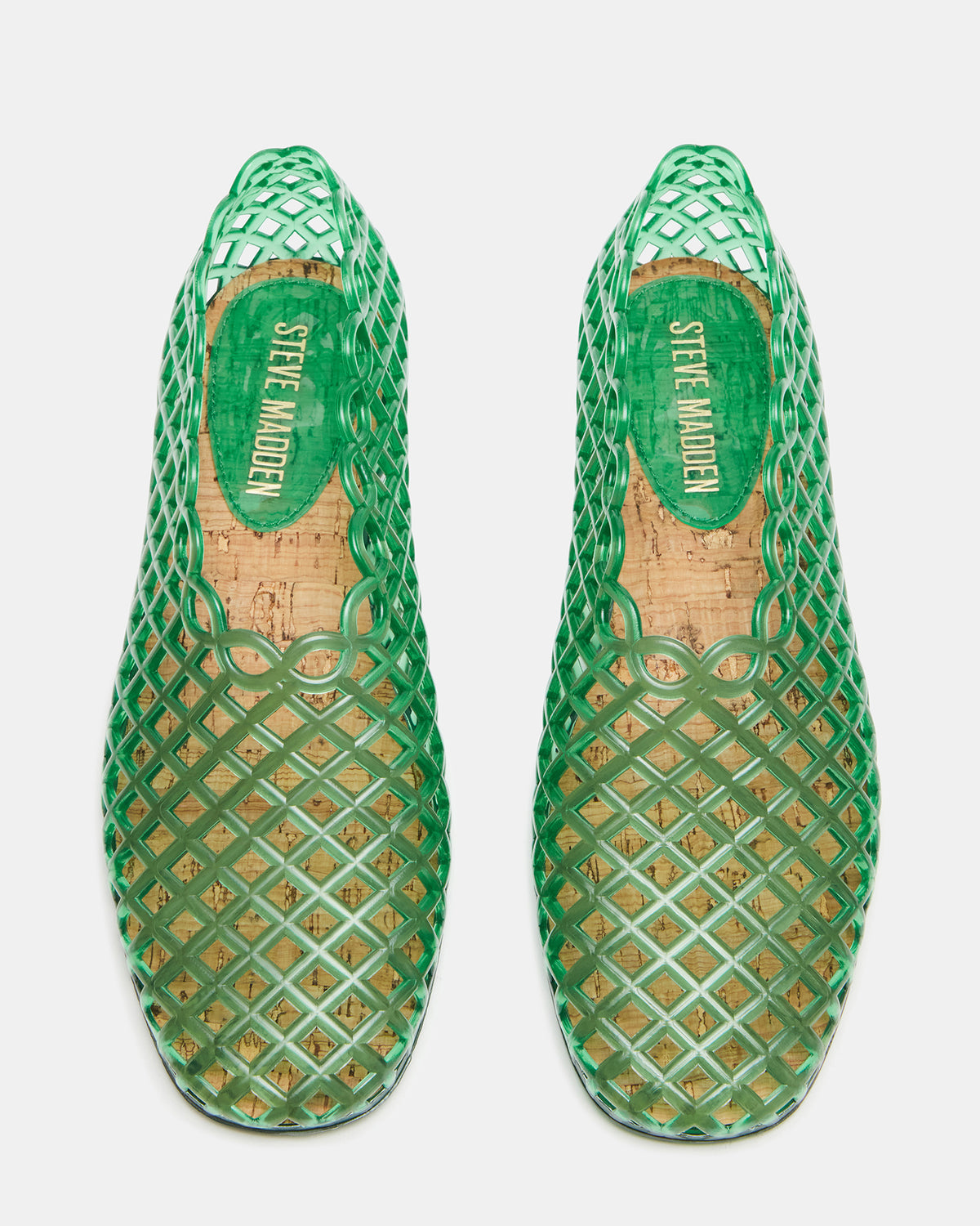GROVE Green Square-Toe Jelly Women's Flat Steve Madden GREEN