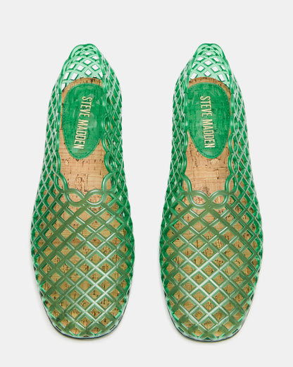 GROVE Green Square-Toe Jelly Women's Flat Steve Madden GREEN