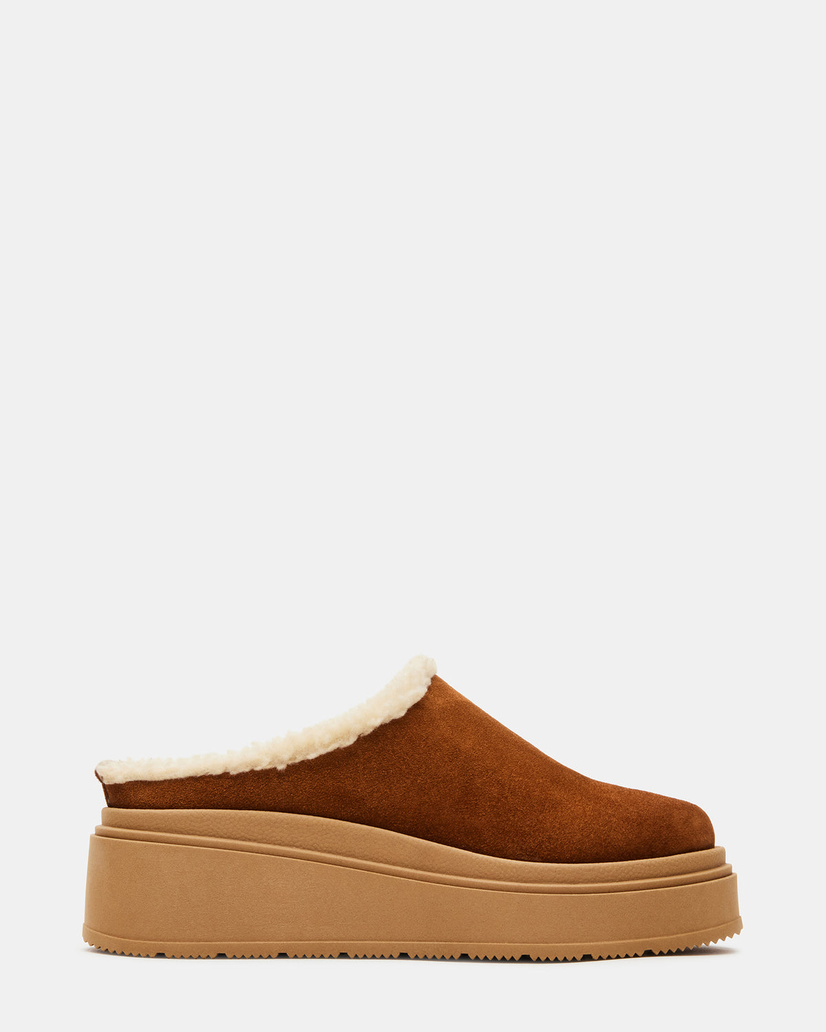 SMORES Tan Suede Faux Fur Slip-On | Women's Flats Steve Madden TAN SUEDE
