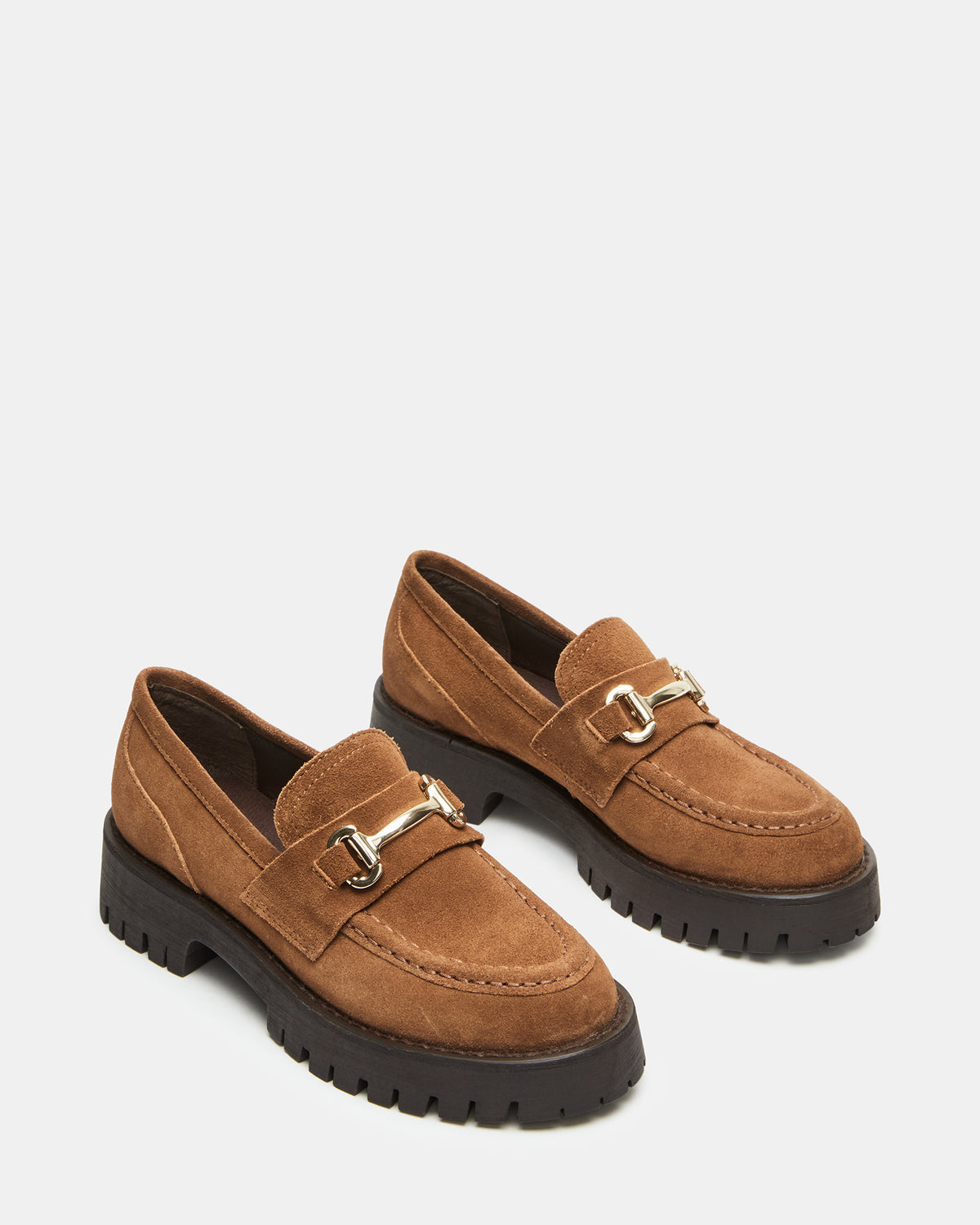 LANDO Cognac Suede Lug Women's Loafer Steve Madden COGNAC SUEDE