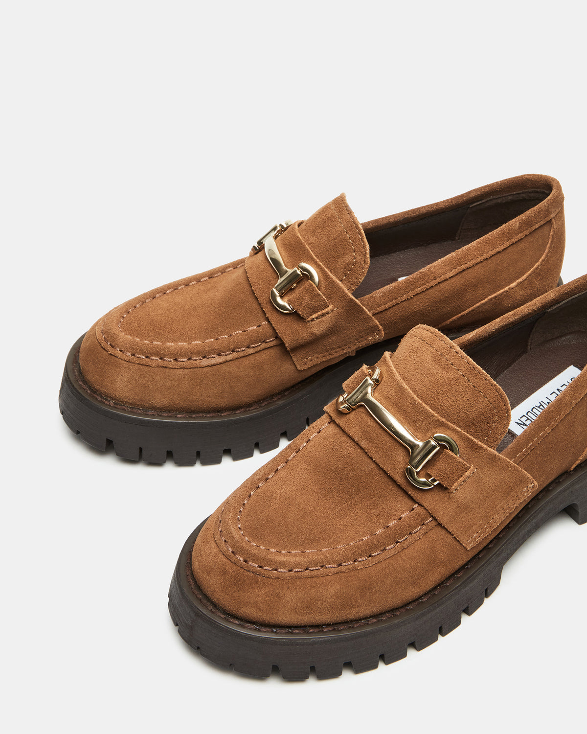 LANDO Cognac Suede Lug Women's Loafer Steve Madden COGNAC SUEDE