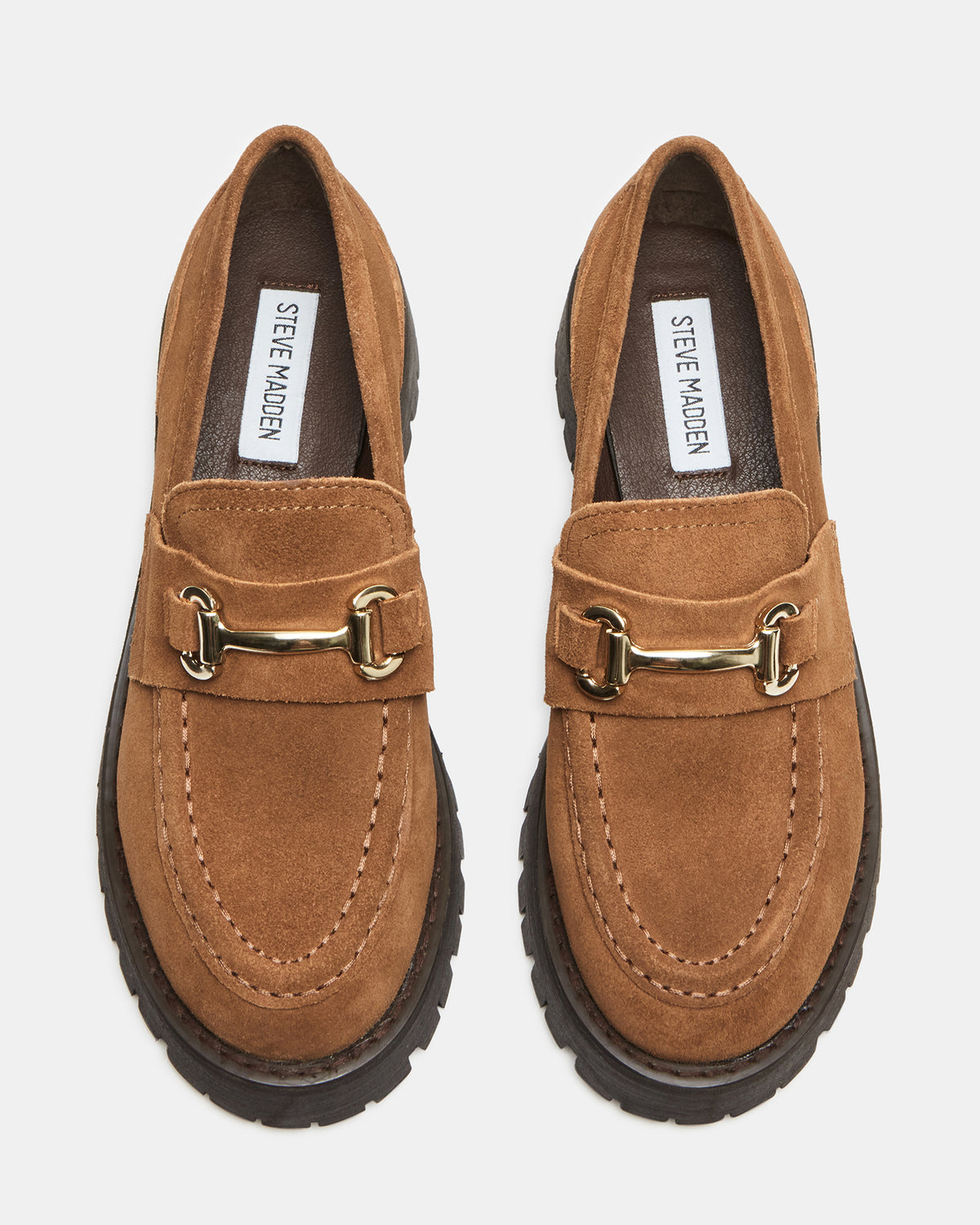LANDO Cognac Suede Lug Women's Loafer Steve Madden COGNAC SUEDE