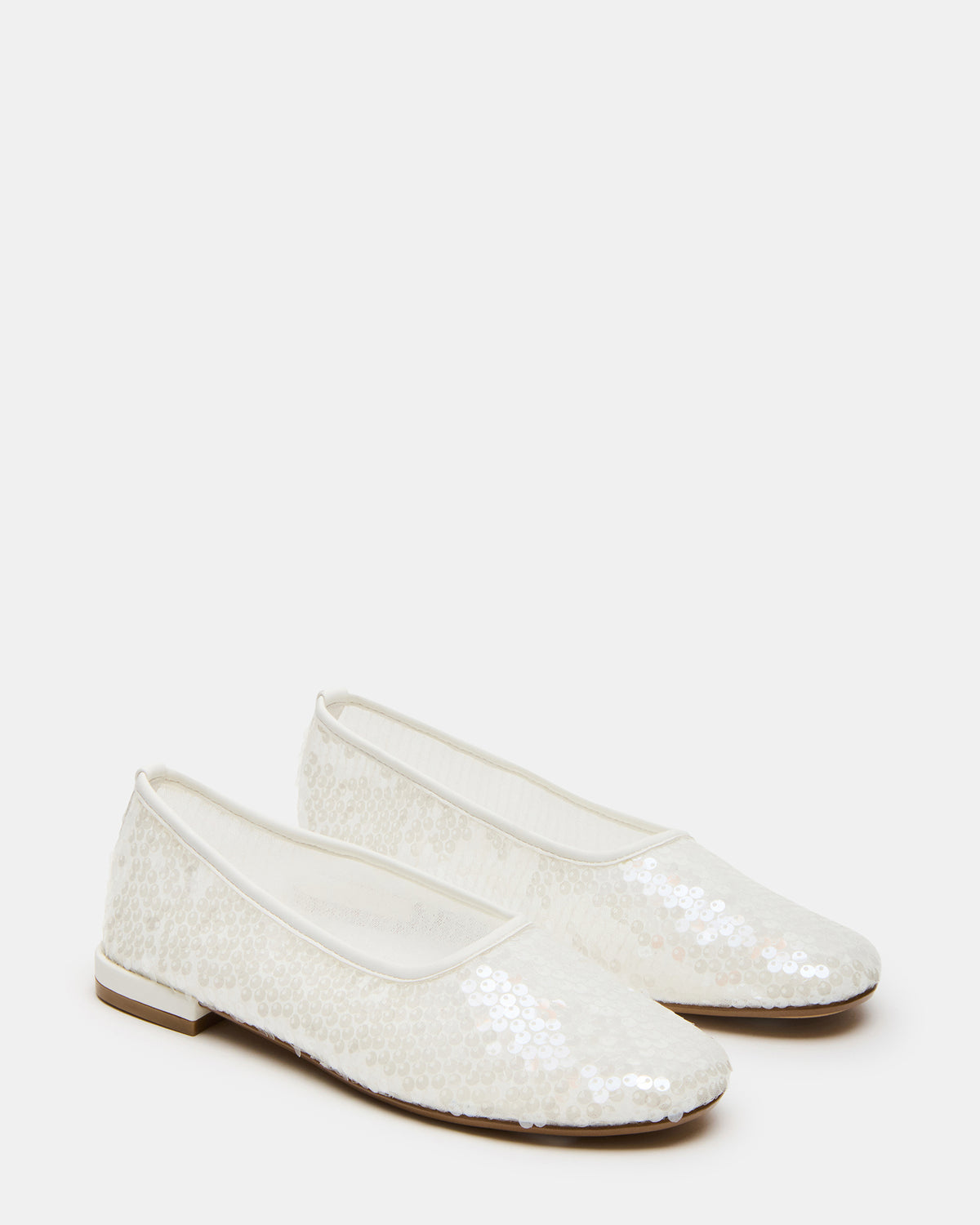 GARCELLE White Sequin Women's Ballet Flats Steve Madden WHITE