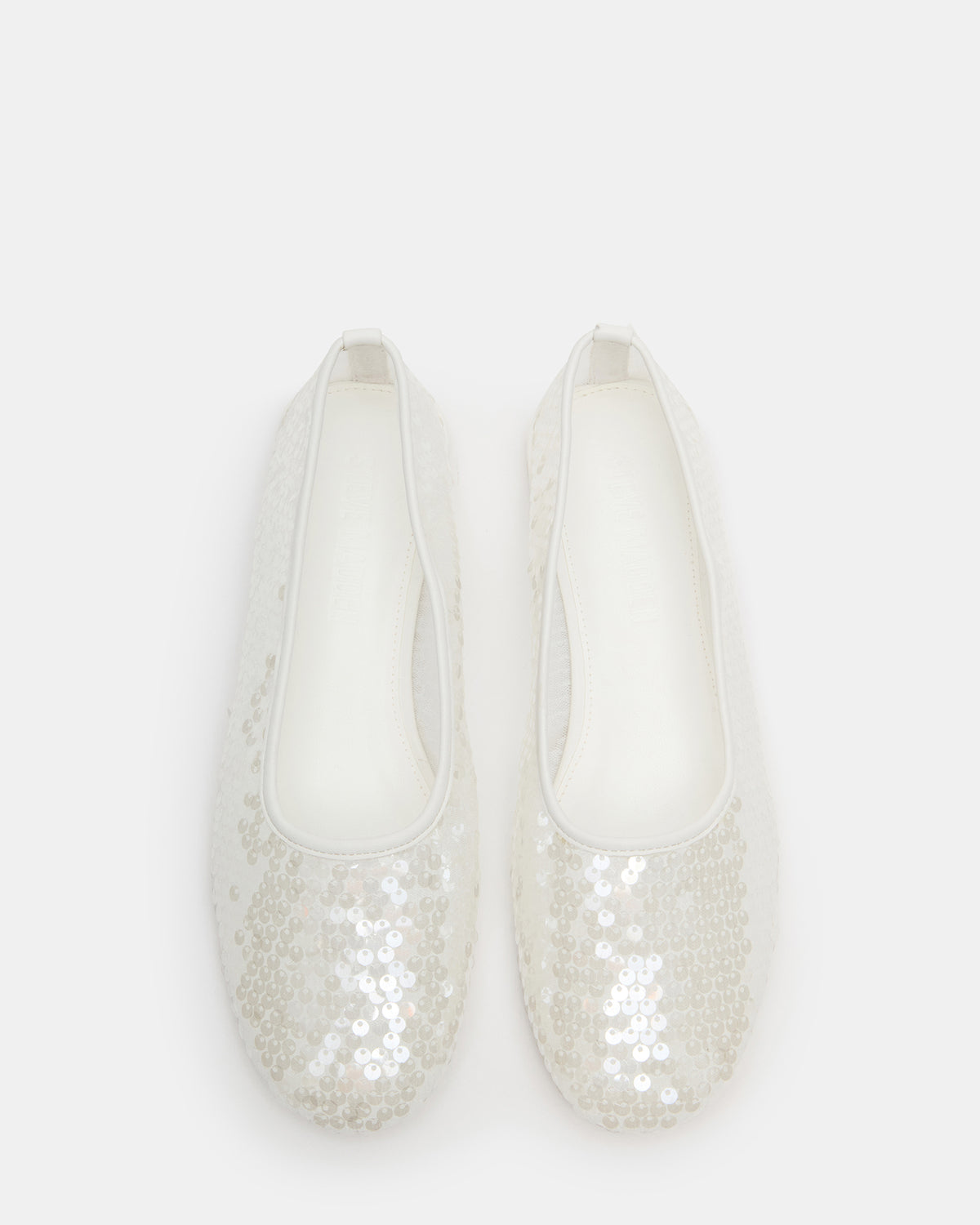 GARCELLE White Sequin Women's Ballet Flats Steve Madden WHITE