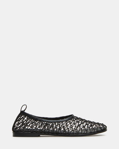 AMBROSIA Black Women's Net Caged Ballet Flat Steve Madden BLACK