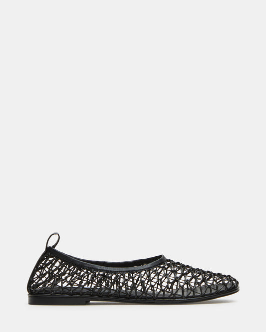 AMBROSIA Black Women's Net Caged Ballet Flat Steve Madden BLACK