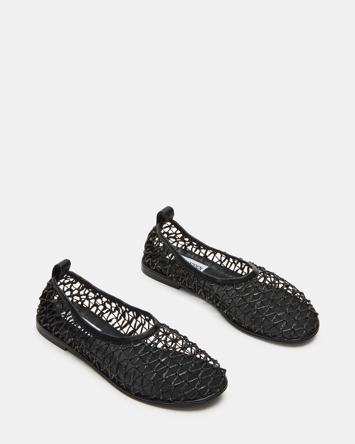 AMBROSIA Black Women's Net Caged Ballet Flat Steve Madden BLACK