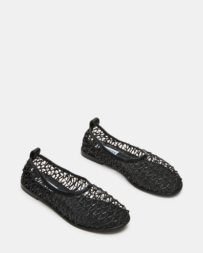 AMBROSIA Black Women's Net Caged Ballet Flat Steve Madden BLACK