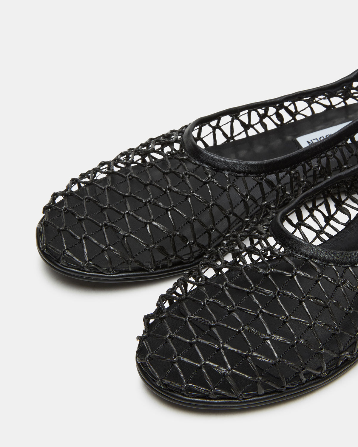 AMBROSIA Black Women's Net Caged Ballet Flat Steve Madden BLACK
