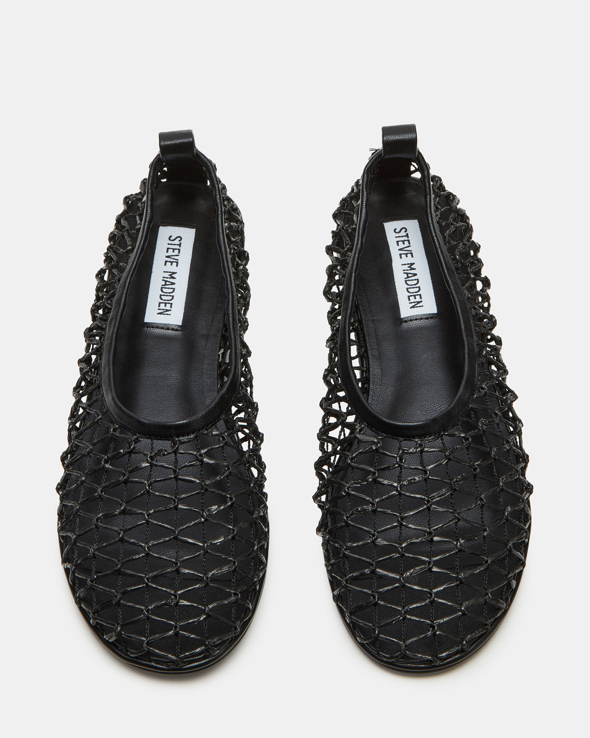 AMBROSIA Black Women's Net Caged Ballet Flat Steve Madden BLACK